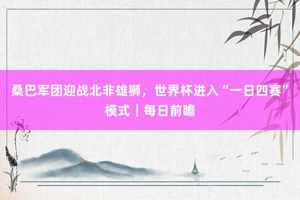 桑巴军团迎战北非雄狮，世界杯进入“一日四赛”模式｜每日前瞻