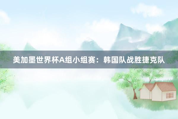 美加墨世界杯A组小组赛：韩国队战胜捷克队