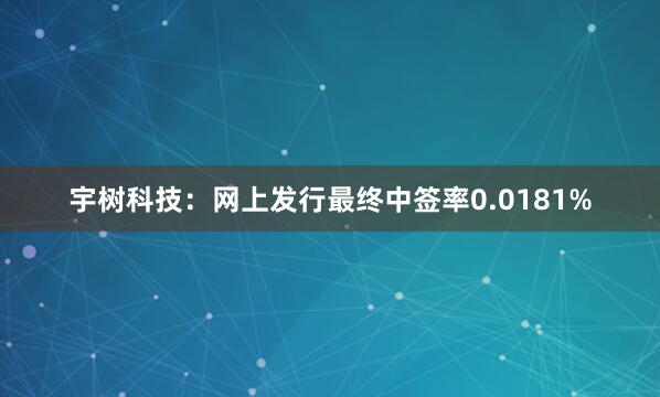 宇树科技：网上发行最终中签率0.0181%