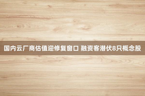 国内云厂商估值迎修复窗口 融资客潜伏8只概念股