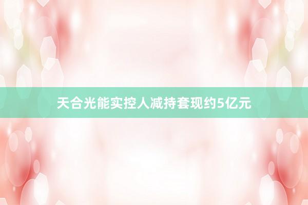 天合光能实控人减持套现约5亿元