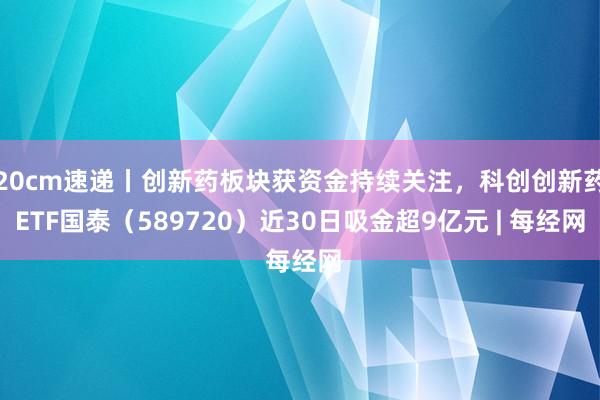 20cm速递丨创新药板块获资金持续关注，科创创新药ETF国泰（589720）近30日吸金超9亿元 | 每经网