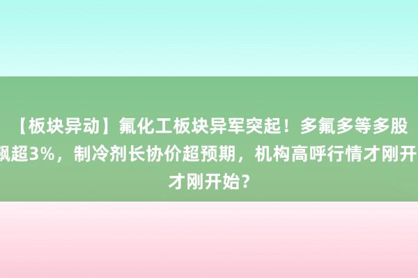 【板块异动】氟化工板块异军突起！多氟多等多股狂飙超3%，制冷剂长协价超预期，机构高呼行情才刚开始？