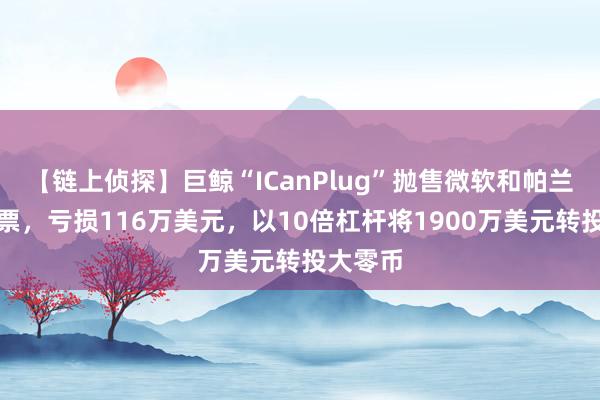 【链上侦探】巨鲸“ICanPlug”抛售微软和帕兰提尔股票，亏损116万美元，以10倍杠杆将1900万美元转投大零币