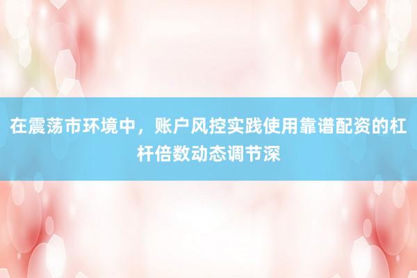 在震荡市环境中，账户风控实践使用靠谱配资的杠杆倍数动态调节深