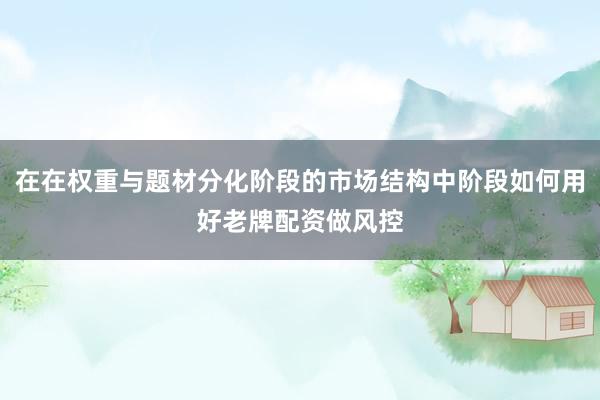 在在权重与题材分化阶段的市场结构中阶段如何用好老牌配资做风控