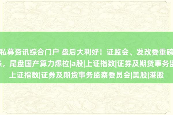 私募资讯综合门户 盘后大利好！证监会、发改委重磅，A股超4200家上涨，尾盘国产算力爆拉|a股|上证指数|证券及期货事务监察委员会|美股|港股