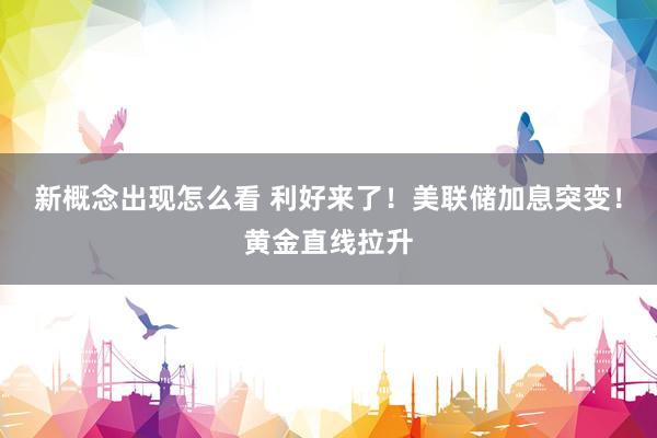 新概念出现怎么看 利好来了！美联储加息突变！黄金直线拉升